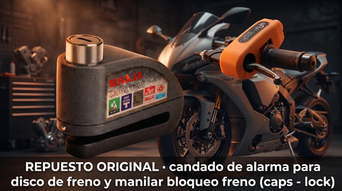 Candado Moto Bici Alarma Disco Seguro Manilar Antirrobo