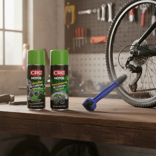 Kit Limpieza Cadena Moto Lubricante Desengrasante Cepillo