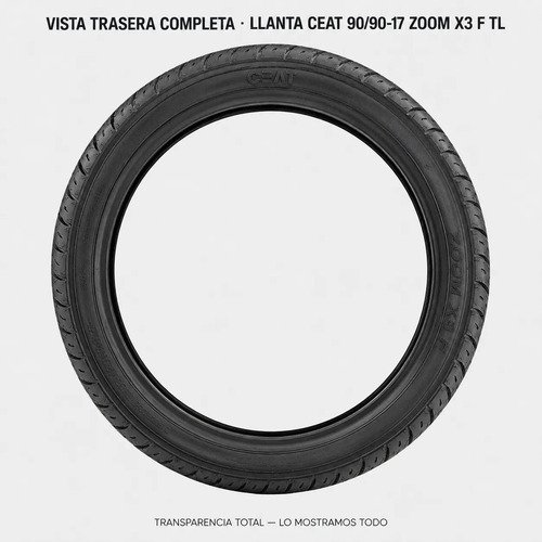 Llanta Ceat Zoom X3 90 90 17 Tubeless Alto Agarre