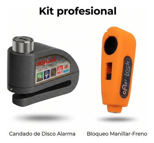 Candado Moto Bici Alarma Disco Seguro Manilar Antirrobo