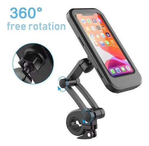 Soporte Porta Celular Moto Bici Impermeable Estuche 360°