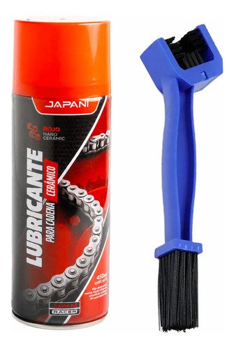 D_639649-MCO113352336513_062026-O.jpg Kit Cadena Moto Cepillo Lubricante Nano Cerámico 450 Ml