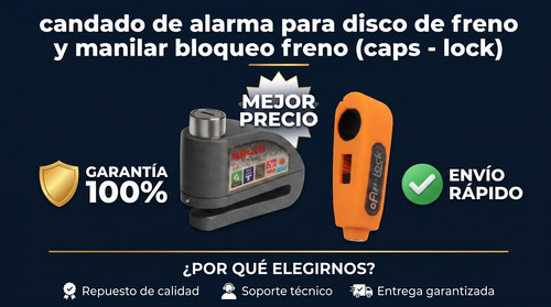 Candado Moto Bici Alarma Disco Seguro Manilar Antirrobo