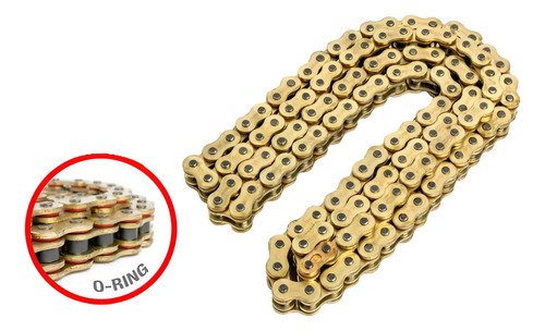 Cadena Moto 525x120l Oring Reforzada Dorada