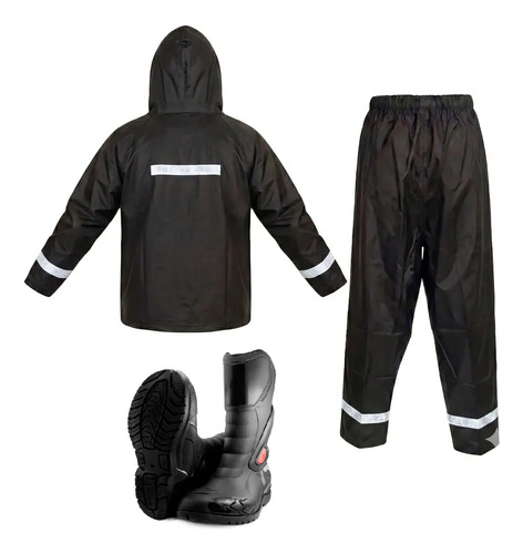 D_663363-MCO111908277147_052026-O.jpg Impermeable Moto Con Botas Racing Traje Lluvia Siliconado