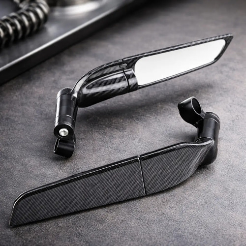 D_696601-MLA107181184811_022026-O.jpg Espejos Moto Tipo Ala Winglet Fibra Carbono Ajustables