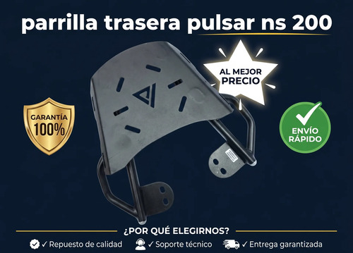 Parrilla Pulsar Ns 200 160 Base Baul Reforzada