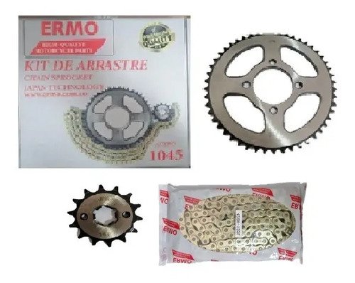 Kit Arrastre Acerado Cadena Dorada Cb 190r Cb160f 45/14t