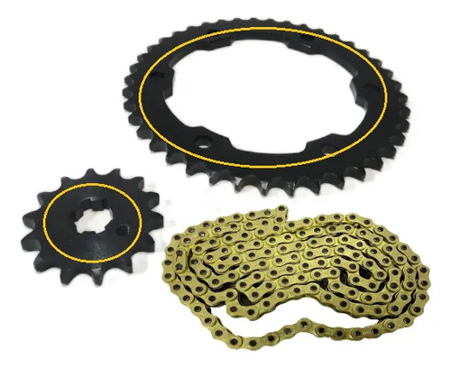 Kit De Arrastre Fz 2.0 De Freno Disco Trasero Dorada