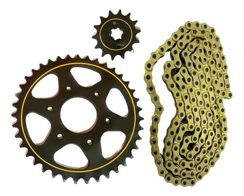 Kit De Arrastre Suzuki Dr150 Cadena Dorada Reforzado