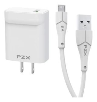 Cargador Rápido De Pared Usb-c Pzx 100w Quick Charge 5.0 Blanco Compatibilidad Universal
