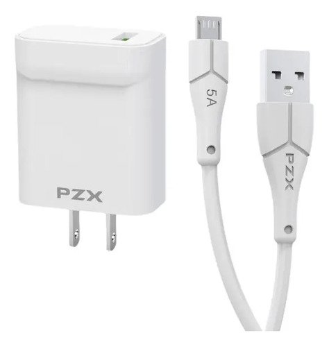 Cargador Rápido De Pared Usb-c Pzx 100w Quick Charge 5.0 Blanco Compatibilidad Universal