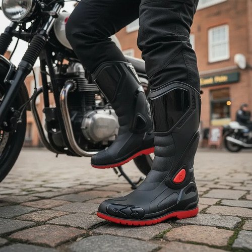 D_719325-MLA110803413736_052026-O.jpg Botas Impermeables Moto Venus Racing Reflectivo Caucho