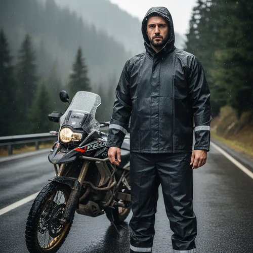 Impermeable Moto Traje Lluvia Motociclista Zapato Antidesliz