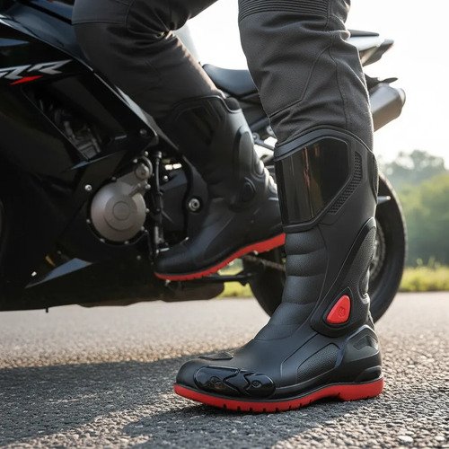D_743112-MLA111766121349_052026-O.jpg Botas Impermeables Moto Venus Racing Reflectivo Caucho