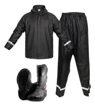 Impermeable Moto Con Botas Racing Traje Lluvia Siliconado