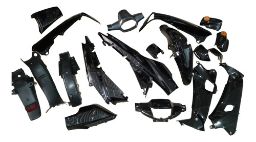 Kit Carenado Tapas Completo Honda C100 Wave I Negro 19 Pieza