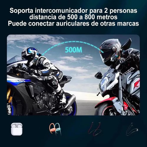 Intercomunicador Bluetooh Casco Y12pro Audifonos Para Moto