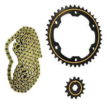 D_782695-MCO106761014718_022026-O.jpg Kit De Arrastre Yamaha Fz 2.0 Freno Disco Dorada Reforzado