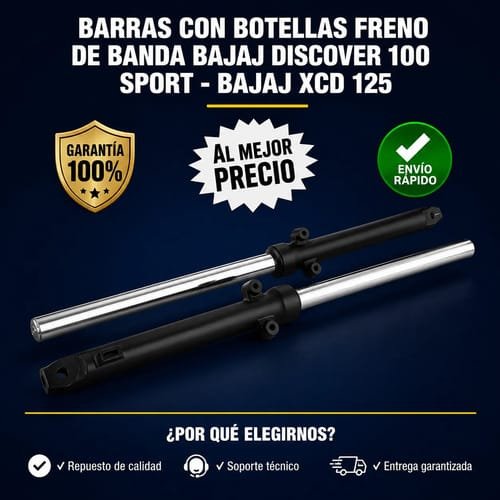 Barras Discover 100 Bajaj Con Botellas Freno Banda Completa
