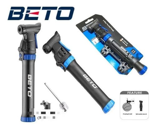 Inflador Mini Bomba Aire Beto 2 Vias Balón Bicicleta