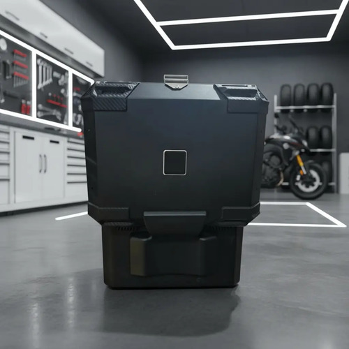 D_840404-MCO96069322158_102025-O.jpg Baul Maletero Moto 45 Litros Con Espaldar Negro Carbono