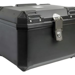Baul Maletero Moto 45 Litros Con Espaldar Negro Carbono