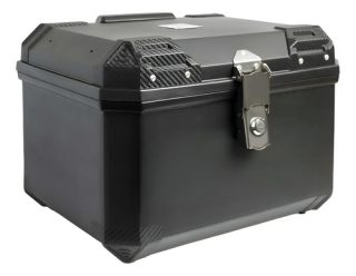Baul Maletero Moto 45 Litros Con Espaldar Negro Carbono