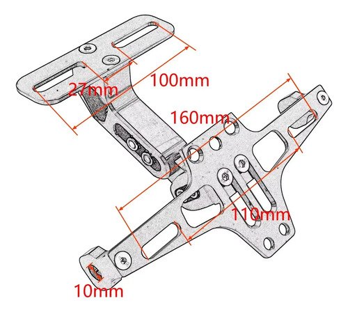 D_853196-MCO112697415115_062026-O.jpg Porta Placa Moto Universal Aluminio Lujo Fender Ajustable