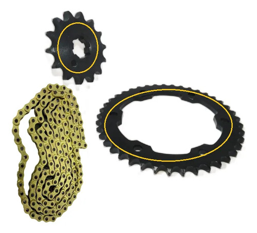 Kit De Arrastre Fz 2.0 De Freno Disco Trasero Dorada