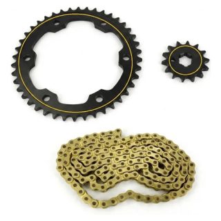 Kit De Arrastre Yamaha Fz 2.0 Freno Disco Dorada Reforzado