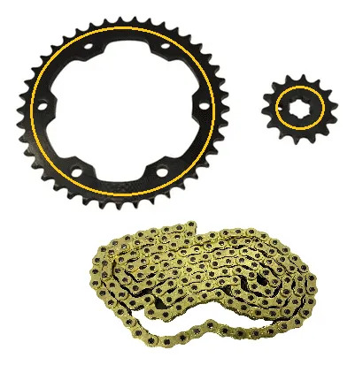 Kit De Arrastre Fz 2.0 De Freno Disco Trasero Dorada