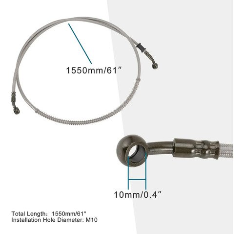 D_873572-MCO73584808357_122023-O.jpg Manguera De Freno Blindada Latiguillo Moto Universal 125 Cm