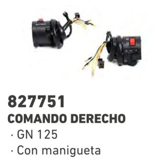 Comando Derecho Gn 125/h Con Manigueta Calidad Original