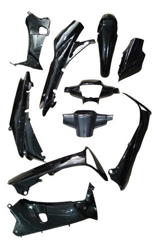 Kit Carenado Tapas Completo Honda C100 Wave I Negro 19 Pieza