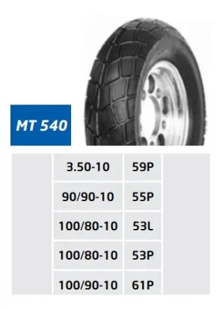 Llanta Para Motocicleta 130/90-10 Tl Mt 540 Bws 100 2t Tras