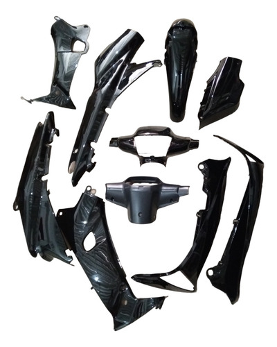 Kit Carenado Tapas Completo Honda C100 Wave I Negro 19 Pieza