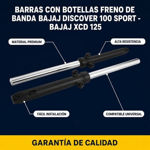 Barras Discover 100 Bajaj Con Botellas Freno Banda Completa
