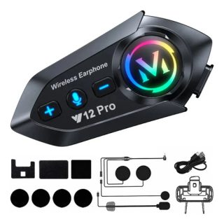 Intercomunicador Y12 Pro Para Casco Moto Bluetooh Ipx6