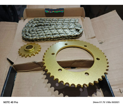 Kit Arrastre Para Yamaha Fz 250 Fz25 Oring Dorado
