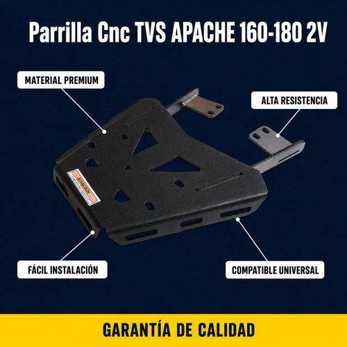 Parrilla Tvs Apache 160 180 2v Base Maletero Cnc Acero