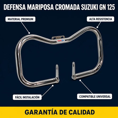 Defensa Tipo Mariposa Cromada Suzuki Gn 125