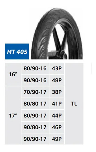 D_937432-MCO48055699388_102021-O.jpg Llanta Para Motocicleta 90/80-17 Mt405 Tl Pul 180/200 Apache
