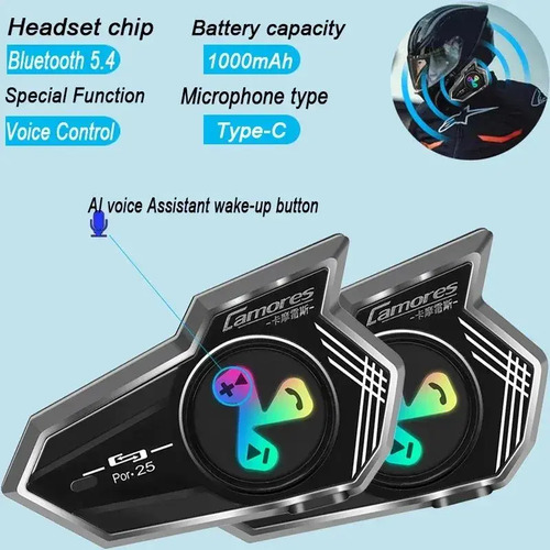 D_938780-MCO99347247142_112025-O.jpg Auriculares Casco Moto Camores Inalámbricos Bluetooth