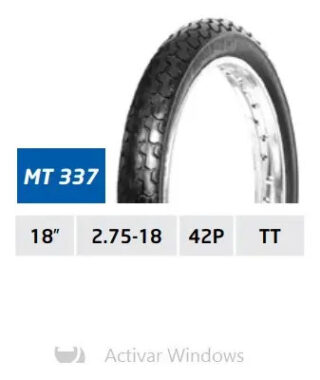 Llanta Para Motocicleta 275/17 Tl Mt367 Ax4 Boxer Flex Viva