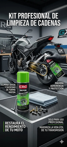 D_950427-MCO107781840894_032026-O.jpg Kit Lubricante Desengrasante Cadena Moto Bici Crc 220 Ml
