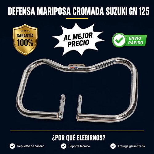 D_952345-MCO113420991057_062026-O.jpg Defensa Mariposa Suzuki Gn 125 Cromada Tubular Resistente
