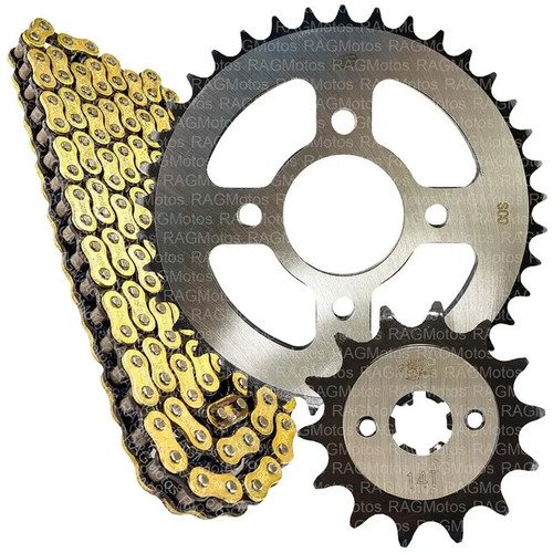 Kit Arrastre Acerado Cadena Dorada Cb 190r Cb160f 45/14t