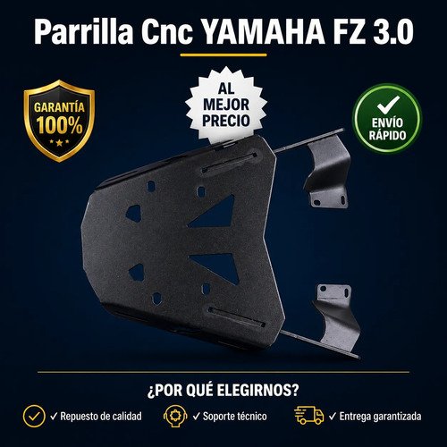 Parrilla Yamaha Fz 3.0 Base Maletero Acero Reforzado Cnc