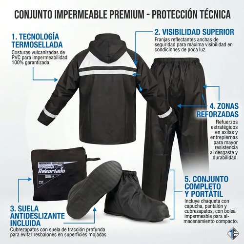 Impermeable Moto Traje Lluvia Motociclista Siliconado